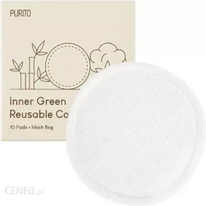 PURITO Inner Green Reusable Cotton Rounds bambusowo bawełniane wielorazowe płatki kosmetyczne 10szt