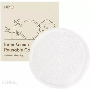 PURITO Inner Green Reusable Cotton Rounds bambusowo bawełniane wielorazowe płatki kosmetyczne 10szt