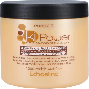 Echosline Ki Power keratynowa maska rekonstruująca do włosów zniszczonych 1000 ml