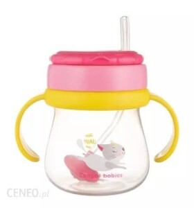 Canpol Babies Kubek ze słomką dla dzieci składaną z odważnikiem 250 ml Kotek (56/520)