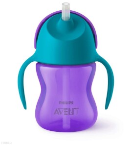 Kubek ze słomką dla dzieci Philips Avent niekapek 200 ml 9M+ SCF796/02 fioletowy