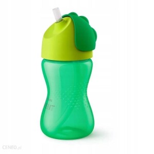 Kubek ze słomką dla dzieci Philips Avent Niekapek 300 ml 12M + SCF 798/01 zielony