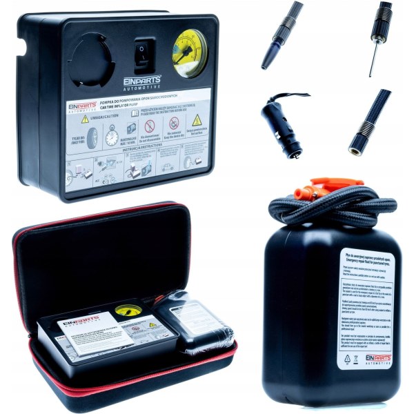 EinParts EPAP07 zestaw naprawczy z kompresorem 12V i uszczelniaczem 450 ml