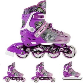 Rolki Dla Dzieci Nils Extreme Nh18122 4W1 Fioletowy
