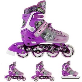 Rolki Dla Dzieci Nils Extreme Nh18122 4W1 Fioletowy