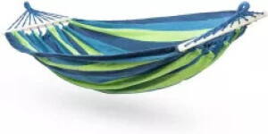 Hamak - materiałowy 2-osobowy ze stelażem 200 x 160 cm - najlepszy hamak budżetowy dla dwóch osób