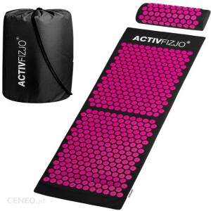 Mata do akupresury -  Activeshop Activfizjo Duża Basic Czarno Różowa Z Poduszką
