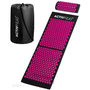 Mata do akupresury -  Activeshop Activfizjo Duża Basic Czarno Różowa Z Poduszką