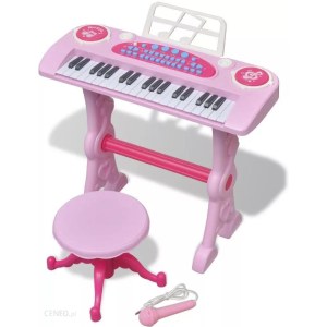 Keyboard dla dzieci - Vidaxl  Ze Stolikiem I Mikrofonem Różowy (80118)
