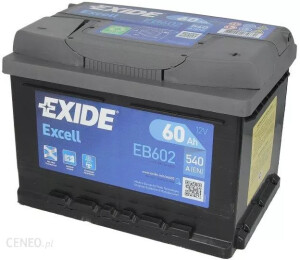 Akumulator 60Ah - Exide Excell Eb602 - 60Ah 540A P+