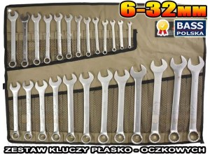 Klucz płasko-oczkowy - Bass 25 sztuk