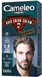 Farba do brody - Delia Cameleo Men Reduktor Siwizny 5.0 Jasny Brąz
