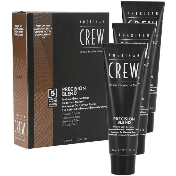 American Crew Precision Blend Odsiwiacz Dla Mężczyzn Medium Ash 5-6 3x40 ml