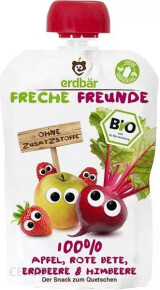 Mus dla dzieci - Erdbar Mus Jabłko,Burak,Truskawka,Malina 100 g