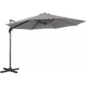 Uniprodo Parasol Ogrodowy Wiszący Ciemnoszary Okrągły