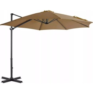 Vidaxl Parasol wiszący z aluminiowym słupkiem 300 cm taupe