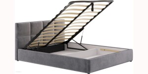 Łóżko 160 × 200 Tapicerowane Como + Pojemnik Tkaniny