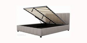 Łóżko tapicerowane 160 × 200 LEA II z pojemnikiem na pościel