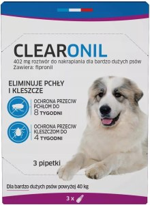 Francodex Clearonil Spot On Xl Krople Dla Psa Przeciw Pchłom I Kleszczom 3 × 402 mg