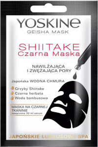 Yoskine Geisha Mask Maska na czarnej tkaninie Shitake 20 ml