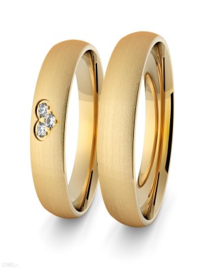 Obrączki ślubne do 3000zł klasyczne 5 mm z sercem i brylantami (wzór 73)