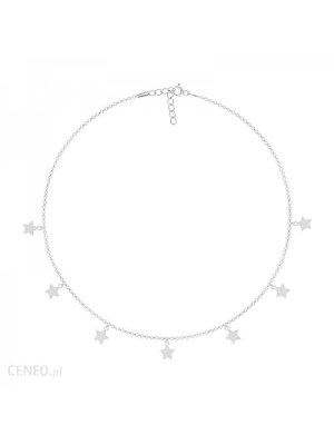 Srebrny naszyjnik do 500zł Silver (925) choker necklace with star pendants - R0120N