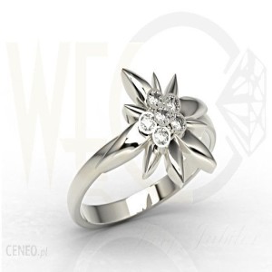 Produkty z biżuterii złotej do 2000 zł - Pierścionek szarotka alpejska z cyrkoniami BP-46Z-C