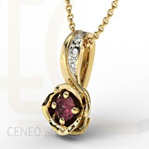 Produkty z biżuterii złotej do 2000 zł - Wisiorek z białego i żółtego złota z szafirem i diamentami LPW-32BZ