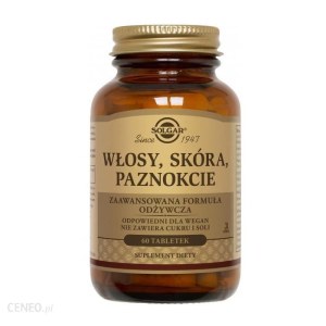 Preparat na łysienie Solgar - włosy, skóra i paznokcie 