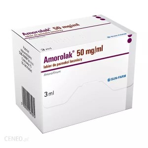 Lakier do paznokci na grzybicę (leczniczy) Amorolak  0,05g/ml 3ml