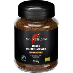 Mount Hagen Rozpuszczalna Liofilizowana Arabica Robusta Espresso Fair Trade Bio 50g