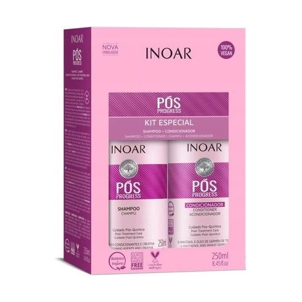 Inoar Pos Progress, szampon i odżywka 2 x 250 ml