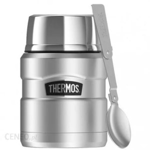 Termos obiadowy z łyżką i kubkiem - Thermos King 0,47l steel