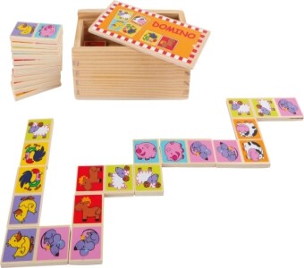 Gra logiczna dla dzieci - domino drewniane z obrazkami (zwierzęta) Small Foot  