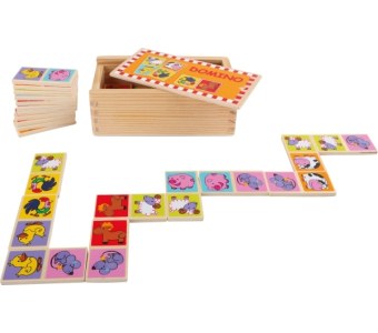 Gra logiczna dla dzieci - domino drewniane z obrazkami (zwierzęta) Small Foot  