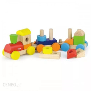 Barwiona kolejka z klockami Viga