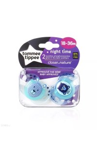 Smoczek dla niemowląt uspokajający Tommee Tippee Night Time 18-36M