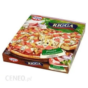Pizza mrożona Rigga z szynką i pieczarkami oraz sosem czosnkowym