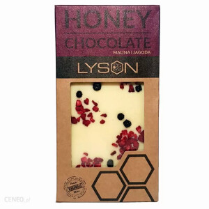 Czekolada biała miód malina jagoda Lyson 100g