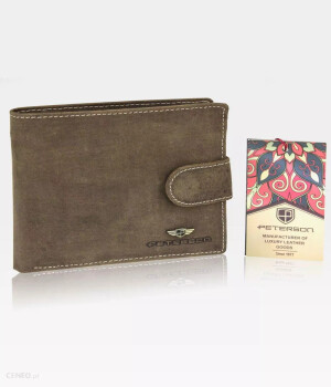 Portfel Męski Peterson Skórzany - Ukryte Karty 380 RFID STOP