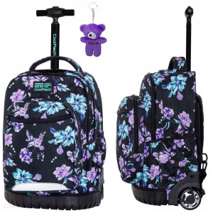 Tornister szkolny Na Kółkach Coolpack W Kwiaty Violet Dream Czarny Swift Cp