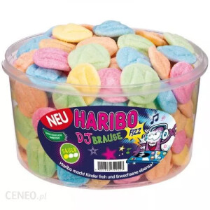 Kwaśne żelki (owocowe i kolowe) HARIBO DJ Brause 150 sztuk w pudełku