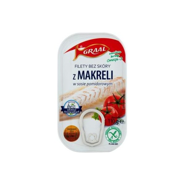 Graal Filety z makreli bez skóry w sosie pomidorowym 110 g