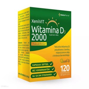 Witamina D3 dla dorosłych bez recepty - Xenivit Witamina D3 2000, 120 kapsułek