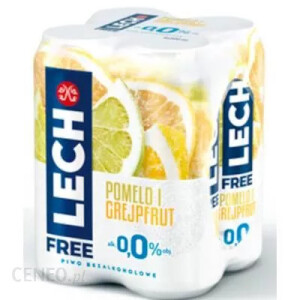 Piwo Bezalkoholowe Lech Free Pomelo Grejpfrut 4X500Ml