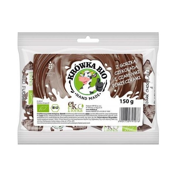 Ekoflorka Krówki z gorzką czekoladą i czarnymi porzeczkami BIO 150 g