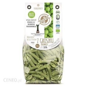 Makaron bezglutenowy z zielonego groszku Fabijańscy BIO, penne 250g 