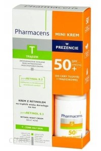 Krem z retinolem na trądzik wieku dorosłego Dr Irena Eris- Pharmaceris na noc + mini krem Medi Acne Protect Spf 50+