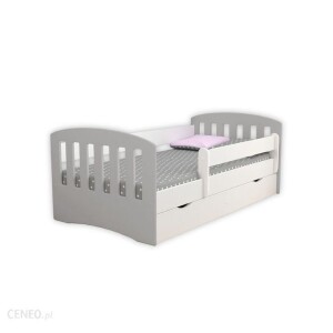 Łóżko dla dziecka białe Kocot  Classic, 180x80, z szufladą i materacem