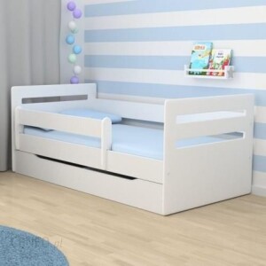Łóżko dla dziecka białe Kocot Tomi, 160x80cm, z szufladą